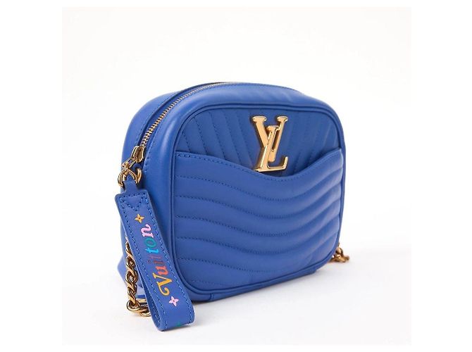 Louis Vuitton Camera Bag Schultertasche aus blauem Leder - Ansicht 2