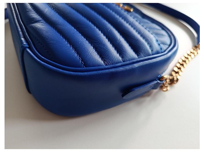 Louis Vuitton Camera Bag Schultertasche aus blauem Leder - Ansicht 9