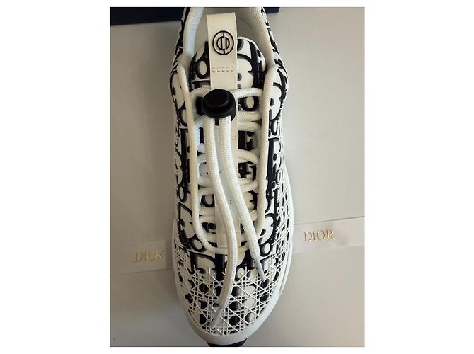 Sneakers Dior B23 Cannage Bianco e Nero - vista 7