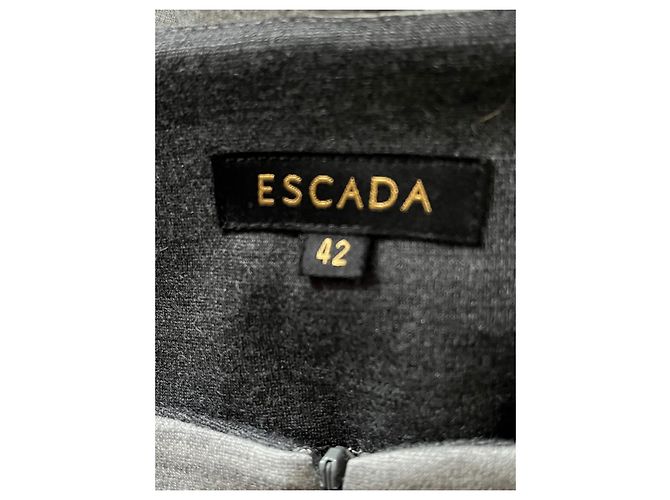 Escada Grey Colorblock Wool Blend Sheath Dress - view 5