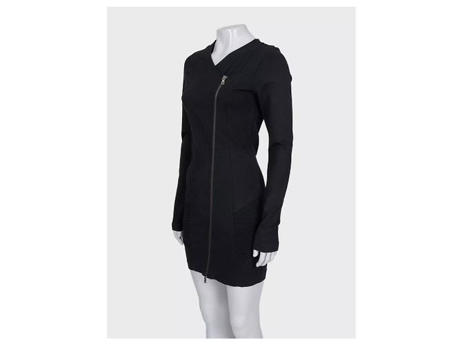 Vestido ajustado negro Balmain Pierre Con cremallera asimétrica EU 38 M de segunda mano - vista 2