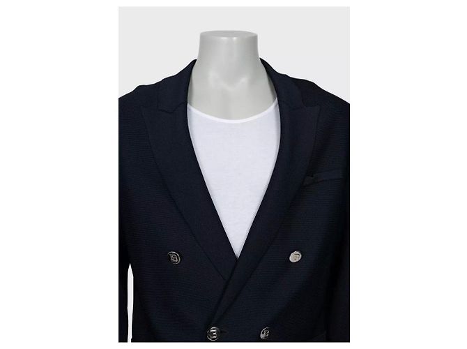 NWOT Balmain Men's Blue Double Breasted Viscose Cardigan XL Pre-owned - view 4
