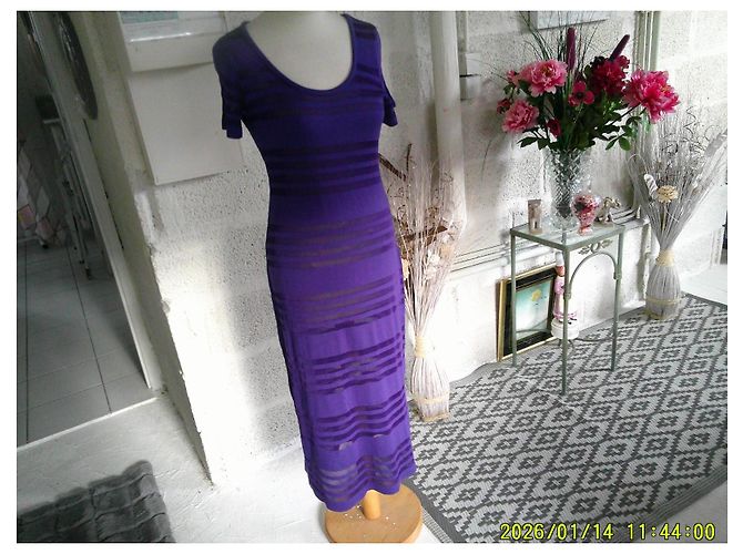 Louis Féraud Louis Feraud Vestido longo com riscas roxas - vista 2