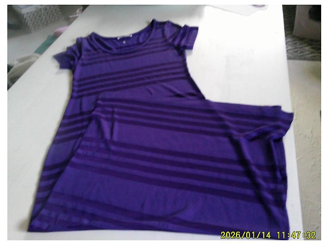 Louis Féraud Louis Feraud Vestido longo com riscas roxas - vista 6