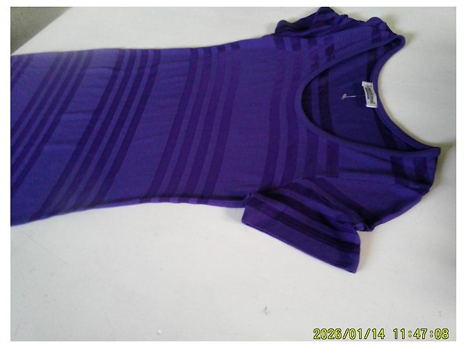 Louis Féraud Louis Feraud Vestido longo com riscas roxas - vista 7