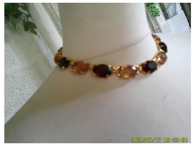 Swarovski Collar de Cristales Burdeos y Ámbar Dorado - vista 2