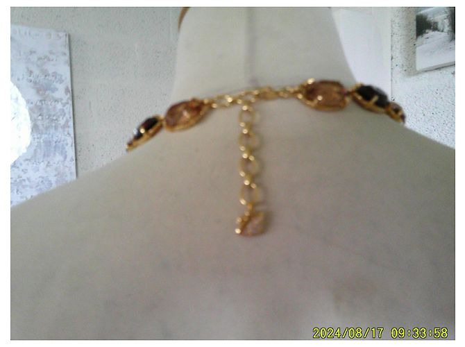 Swarovski Collar de Cristales Burdeos y Ámbar Dorado - vista 3