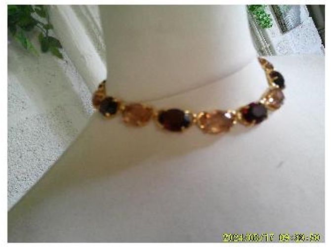 Swarovski Collar de Cristales Burdeos y Ámbar Dorado - vista 6