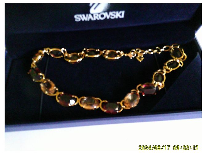 Swarovski Collar de Cristales Burdeos y Ámbar Dorado - vista 9