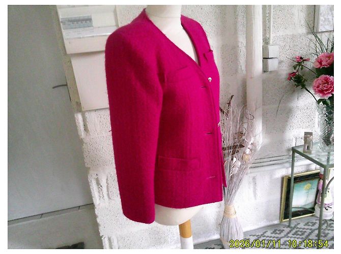 Chaqueta corta Weill de lana y seda rosa - vista 2