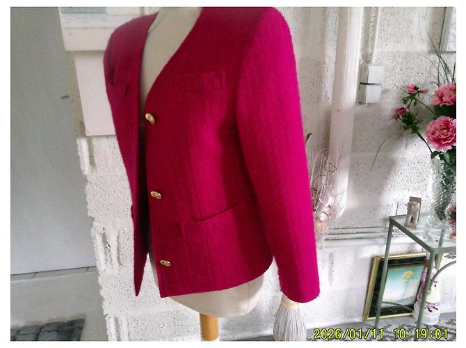 Chaqueta corta Weill de lana y seda rosa - vista 3