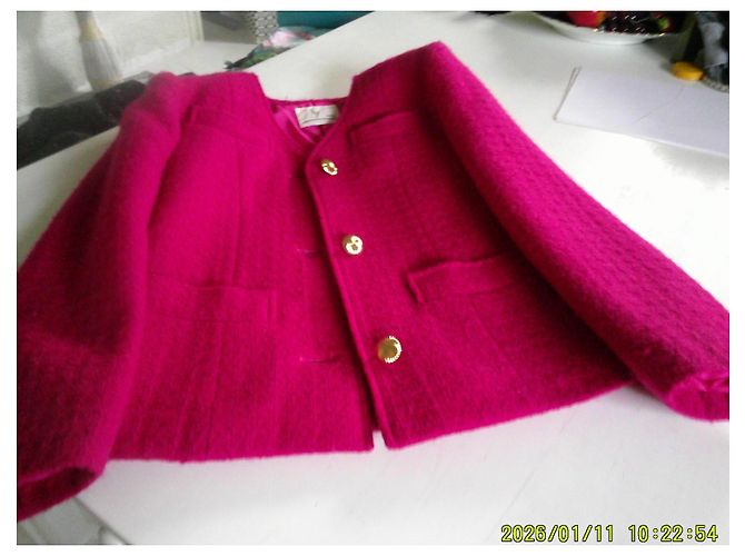 Chaqueta corta Weill de lana y seda rosa - vista 5