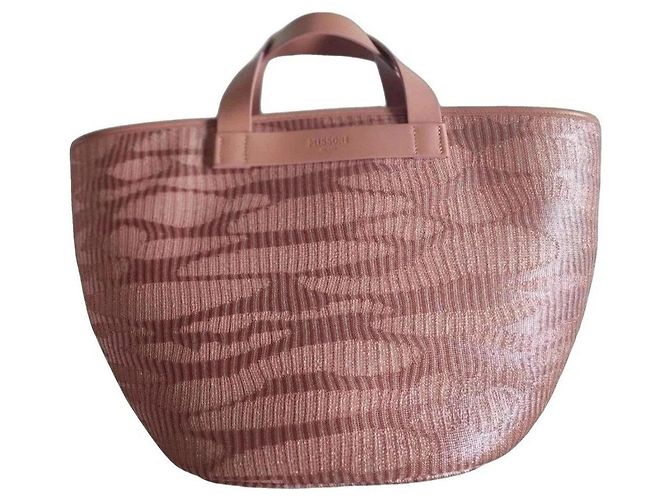 Sac cabas Missoni rose texturé - vue 2