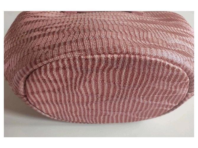 Sac cabas Missoni rose texturé - vue 4