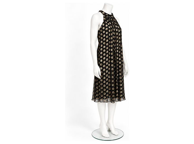 Vestido halter Diane von Furstenberg Lainey de seda e rayon com bolinhas - vista 2