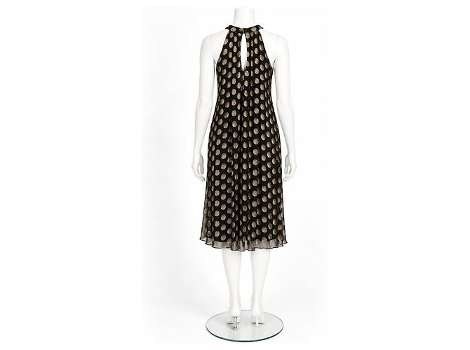 Vestido halter Diane von Furstenberg Lainey de seda e rayon com bolinhas - vista 4