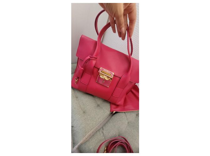 Gancini Borsa in pelle rosa Salvatore Ferragamo - vista 13