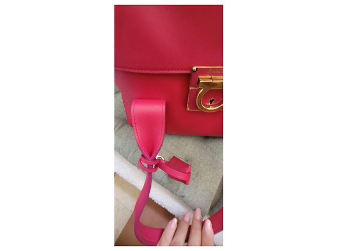 Gancini Borsa in pelle rosa Salvatore Ferragamo - vista 15