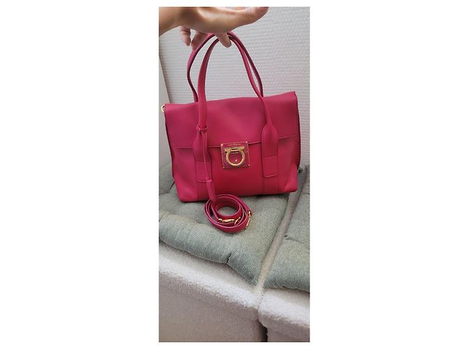 Gancini Borsa in pelle rosa Salvatore Ferragamo - vista 17