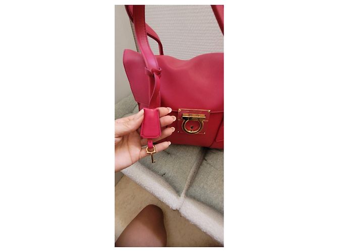 Gancini Borsa in pelle rosa Salvatore Ferragamo - vista 4