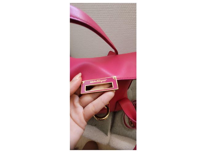 Gancini Borsa in pelle rosa Salvatore Ferragamo - vista 8