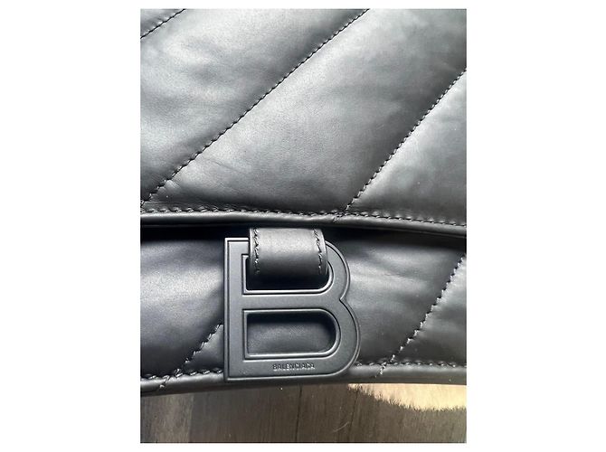 Borsa a tracolla Balenciaga in pelle matelassé nera - vista 6