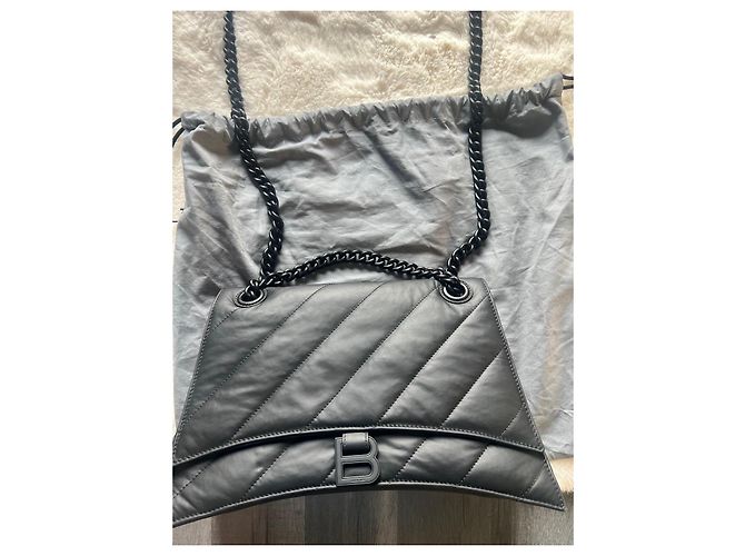 Borsa a tracolla Balenciaga in pelle matelassé nera - vista 7