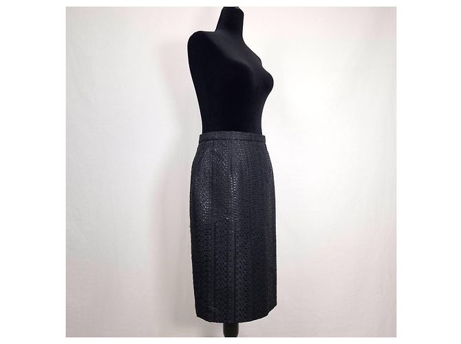 Christian Lacroix Gonna Nera Texture Anni 90 - vista 2