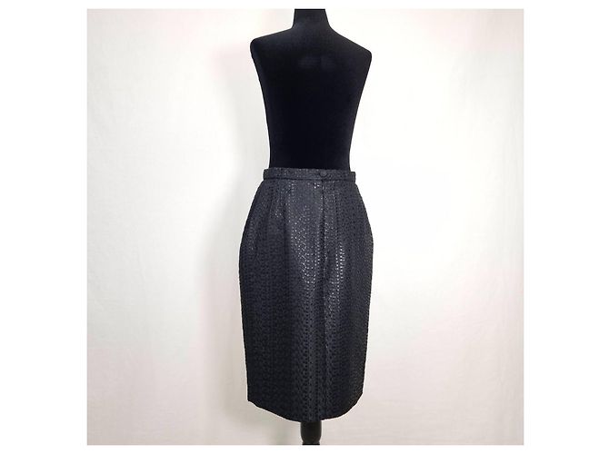 Christian Lacroix Gonna Nera Texture Anni 90 - vista 3