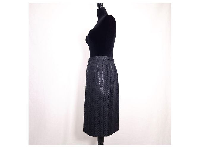Christian Lacroix Gonna Nera Texture Anni 90 - vista 4