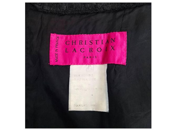 Christian Lacroix Gonna Nera Texture Anni 90 - vista 6