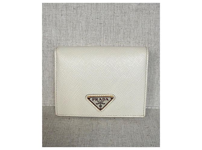 Cartera de piel Saffiano Prada Blanca - vista 2