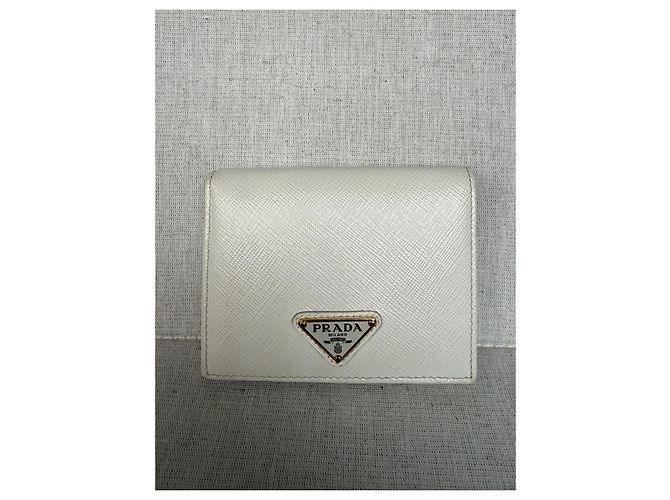 Cartera de piel Saffiano Prada Blanca - vista 4
