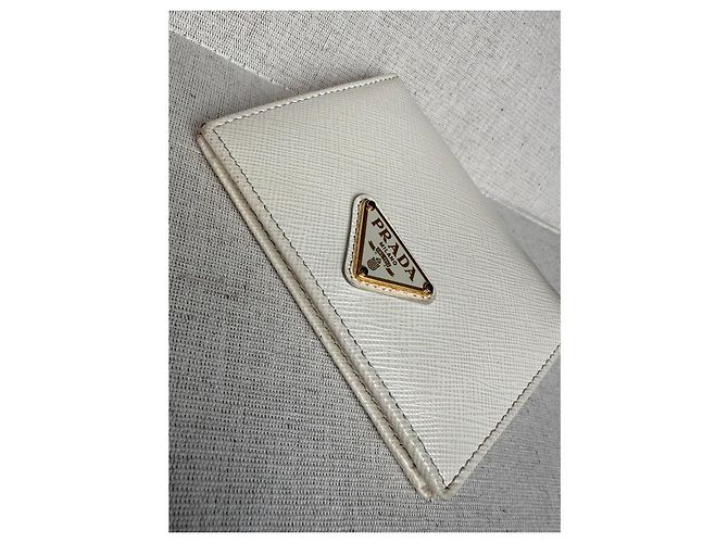 Cartera de piel Saffiano Prada Blanca - vista 7