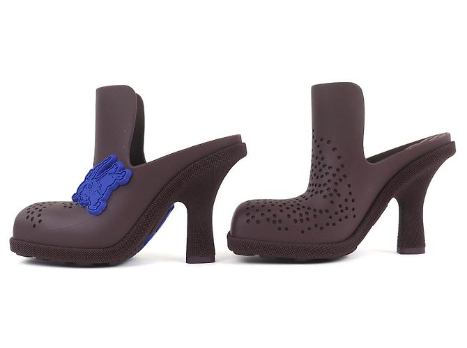 Burberry Barbie Can Logo Patch Rubber Mule Sandals - view 3