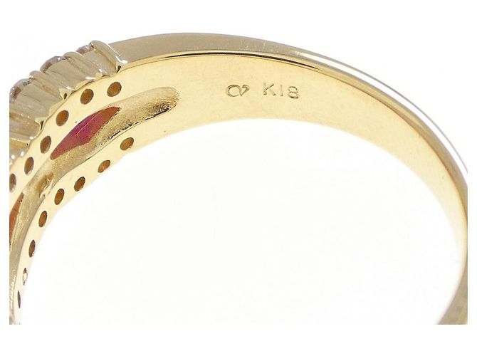 Autre Marque Crescent Vert Ring Synthetischer Rubin Au750 - Ansicht 4