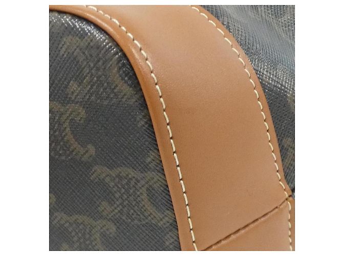 Céline Bolsa Celine Small Cabas Triomphe em tela e couro de bezerro - vista 3