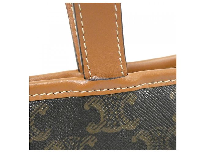 Céline Bolsa Celine Small Cabas Triomphe em tela e couro de bezerro - vista 5