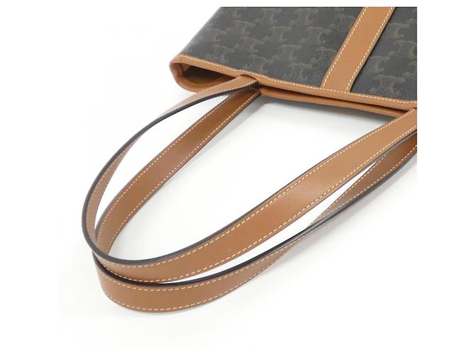 Céline Bolsa Celine Small Cabas Triomphe em tela e couro de bezerro - vista 7