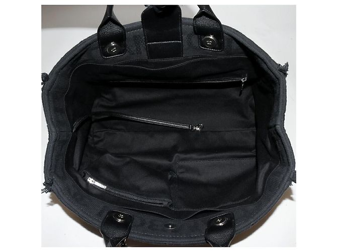 Bolso 2way Chanel Deauville de piel de becerro y algodón - vista 4