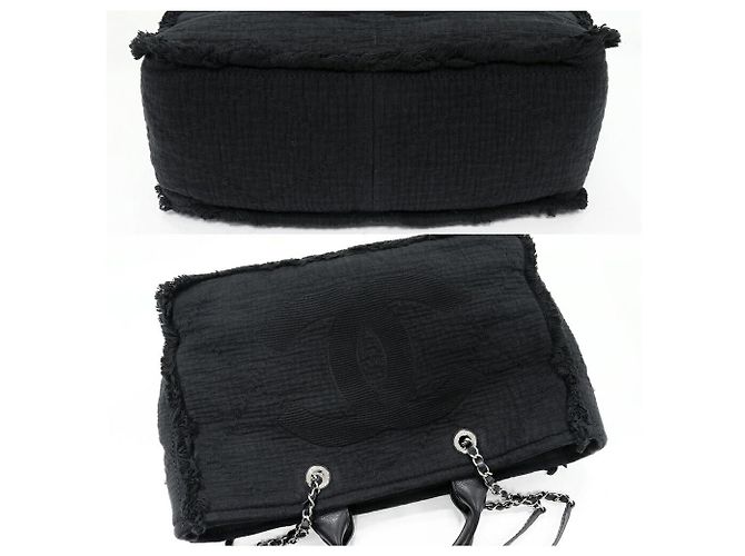 Bolso 2way Chanel Deauville de piel de becerro y algodón - vista 5