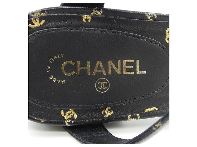 Sandali Chanel in agnello stampato e vitello vernice - vista 6