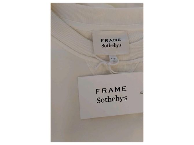 Autre Marque Felpa FRAME bianca in cotone con logo - vista 5
