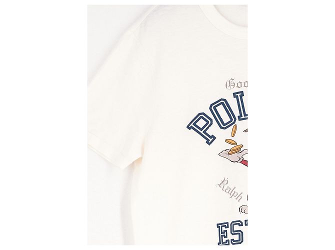 Camiseta Ralph Lauren de algodón blanco con estampado gráfico - vista 4