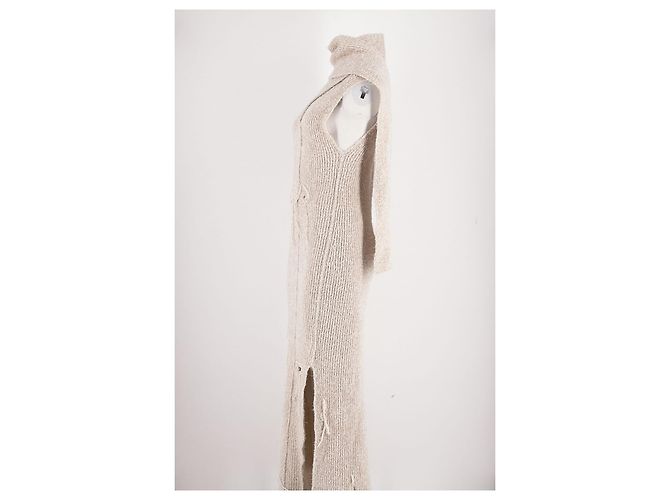 Acne Studios Ärmelloses Rollkragen Maxikleid Beige - Ansicht 4
