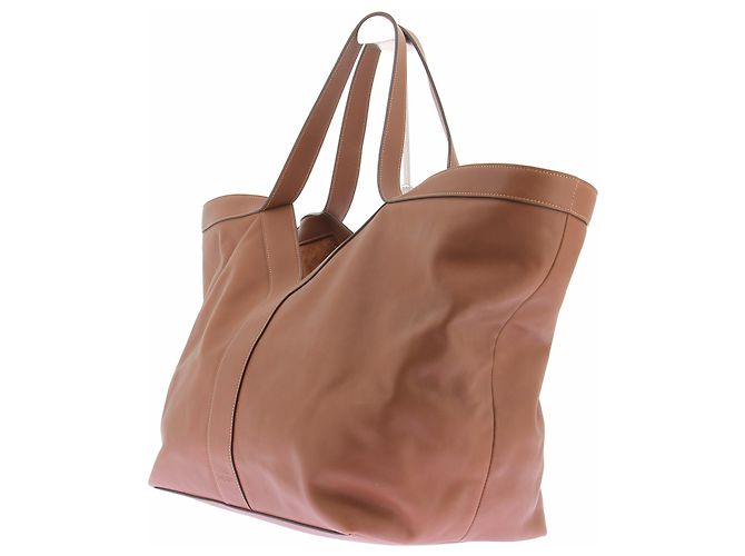 Autre Marque SAINT LAURENT Borsa tote Y in pelle marrone - vista 2