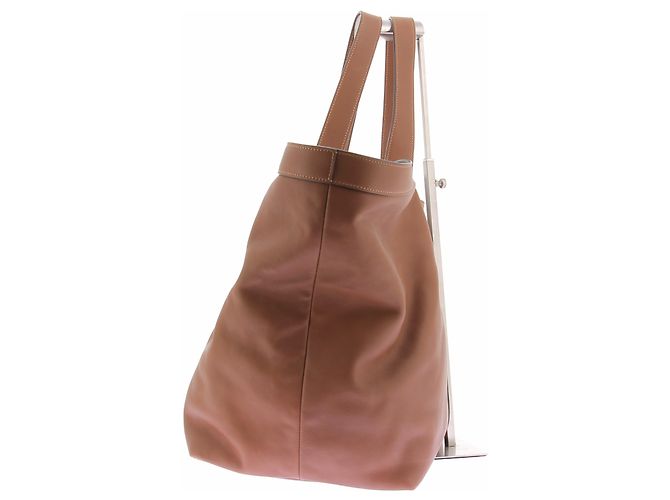 Autre Marque SAINT LAURENT Borsa tote Y in pelle marrone - vista 4