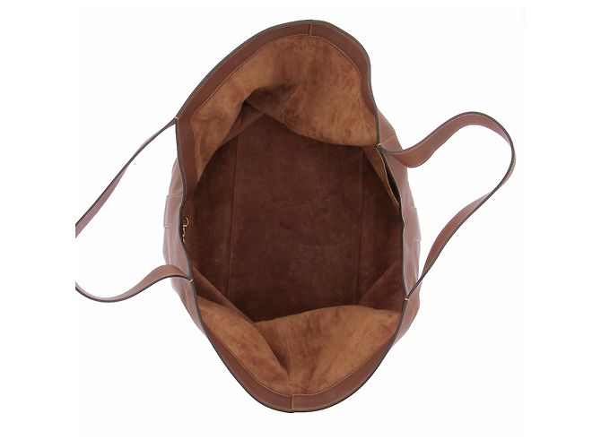 Autre Marque SAINT LAURENT Borsa tote Y in pelle marrone - vista 5