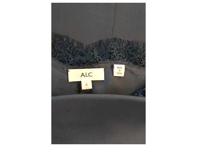 A.L.C Blue Viscose Top with Lace Detail - view 7