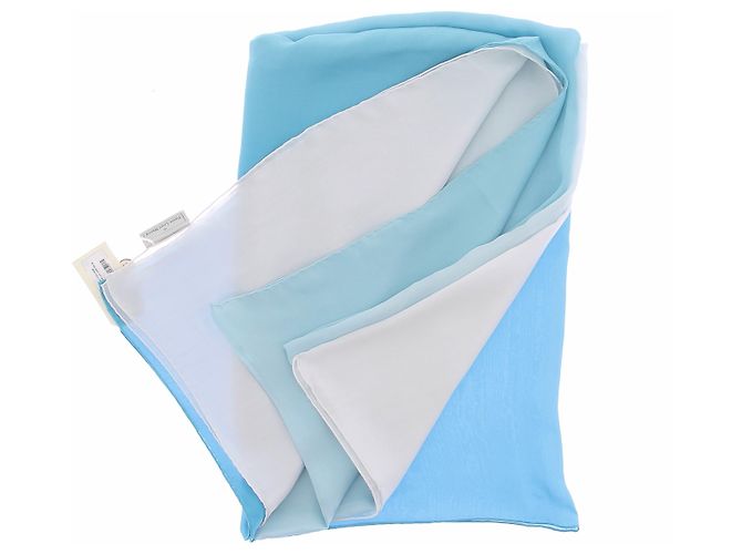 Pierre Louis Mascia Seidenschal mit blau-weißem Farbverlauf - Ansicht 2
